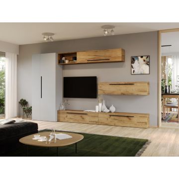 Set Mobila Living Tapo Stejar/Alb C31