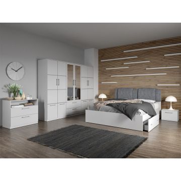Set dormitor complet Alb cu comoda - Acapulco - C16