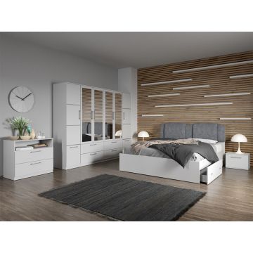 Set dormitor complet Alb cu comoda - Acapulco - C20