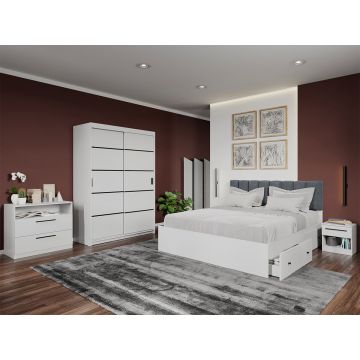 Set dormitor complet Alb - Elis - C18
