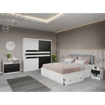 Set dormitor complet Alb+Ferrara - Glass - C2