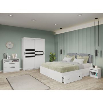 Set dormitor complet Alb - Glass - C17