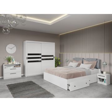 Set dormitor complet Alb - Glass - C4