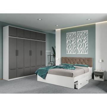 Set dormitor complet Alb-Gri - Madrid - C125