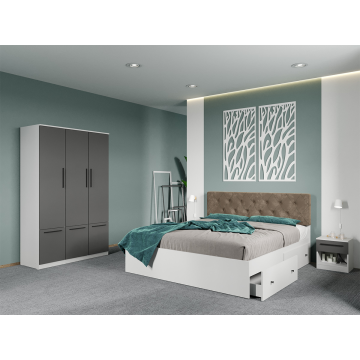 Set dormitor complet Alb-Gri - Madrid - C97