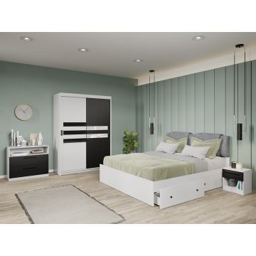 Set dormitor complet Ferrara+Alb - Glass - C15