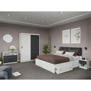 Set dormitor complet Gri+Alb - Karin - C23