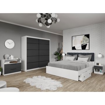 Set dormitor complet Gri - Elis - C7 Set dormitor complet Gri - Elis - C7