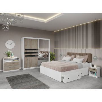 Set dormitor complet San Remo+Oglinda - Glass - C11