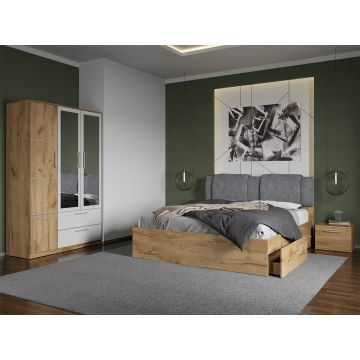 Set dormitor complet Stejar Auriu - Acapulco - C23