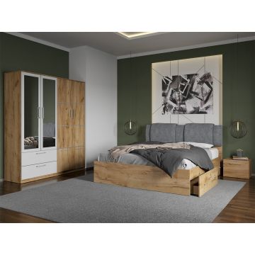 Set dormitor complet Stejar Auriu - Acapulco - C27 Set dormitor complet Stejar Auriu - Acapulco - C27