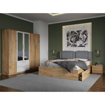 Set dormitor complet Stejar Auriu - Acapulco - C31 Set dormitor complet Stejar Auriu - Acapulco - C31