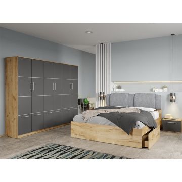 Set dormitor complet Stejar Auriu-Gri - Acapulco - C73