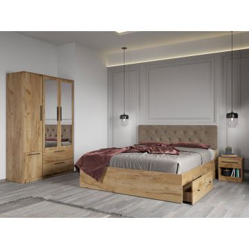 Set dormitor complet Stejar Auriu - Madrid - C03