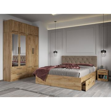 Set dormitor complet Stejar Auriu - Madrid - C15