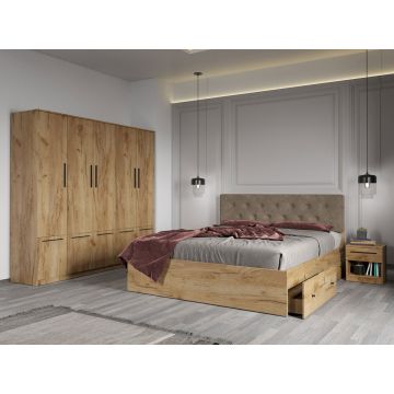 Set dormitor complet Stejar Auriu - Madrid - C17