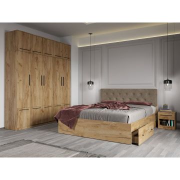 Set dormitor complet Stejar Auriu - Madrid - C21