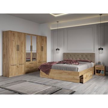 Set dormitor complet Stejar Auriu - Madrid - C27