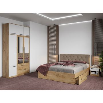 Set dormitor complet Stejar Auriu - Madrid - C71