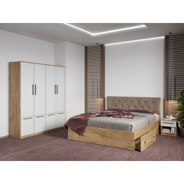 Set dormitor complet Stejar Auriu - Madrid - C73