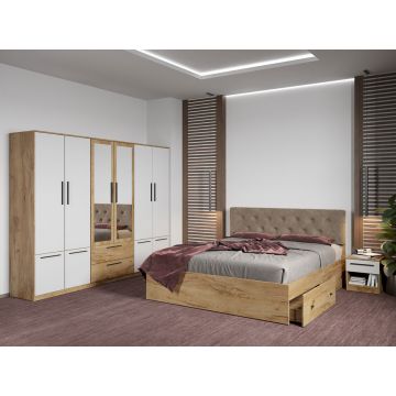 Set dormitor complet Stejar Auriu - Madrid - C93