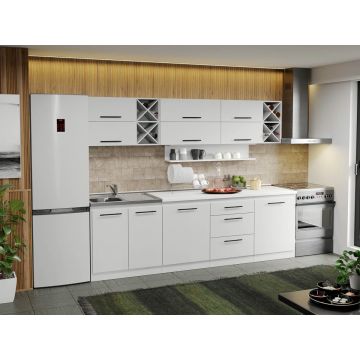 Mobila Bucatarie alba Sofi - 20 - 260 cm