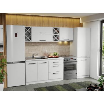 Mobila Bucatarie alba Sofi - 30 - 260 cm