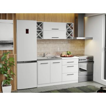 Mobila Bucatarie alba Sofi - 34 - 140 cm