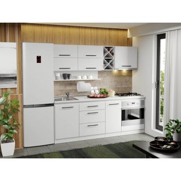 Mobila Bucatarie alba Sofi - 35 - 210 cm