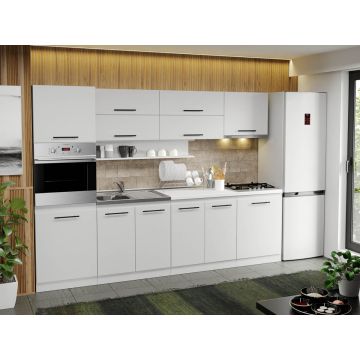 Mobila Bucatarie alba Sofi - 38 - 280 cm