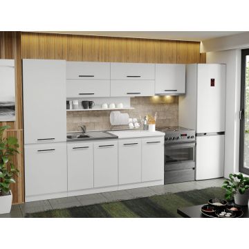 Mobila Bucatarie alba Sofi - 39 - 280 cm