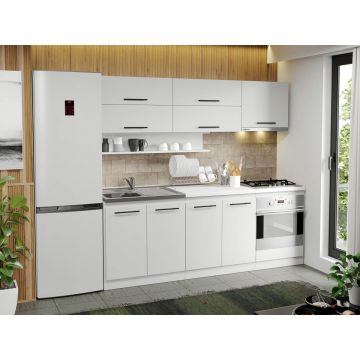 Mobila Bucatarie alba Sofi - 41 - 220 cm