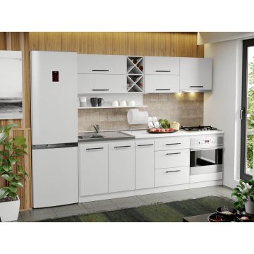 Mobila Bucatarie alba Sofi - 44 - 230 cm
