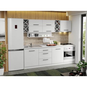 Mobila Bucatarie alba Sofi - 47 - 240 cm