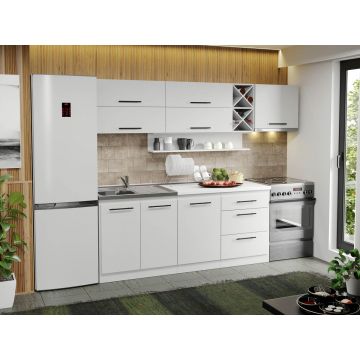 Mobila Bucatarie alba Sofi - 51 - 250 cm