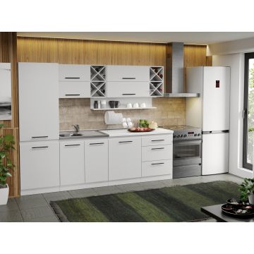 Mobila Bucatarie alba Sofi - 57 - 260 cm