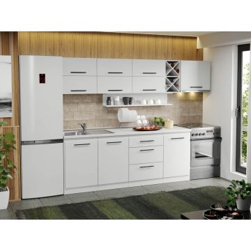Mobila Bucatarie alba Sofi - 62 - 270 cm