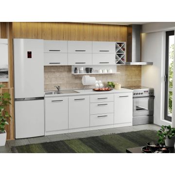 Mobila Bucatarie alba Sofi - 63 - 210 cm