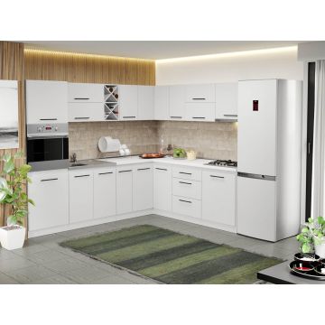 Mobila Bucatarie alba Sofi pe colt - 64 - 270/220 cm