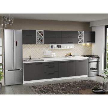 Mobila Bucatarie Gri Sofi - 93 - 340 cm