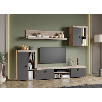 Set Mobilier Living Gri cu Stejar Gri Sam-C23