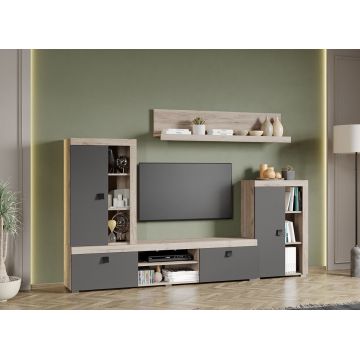 Set Mobilier Living Gri cu Stejar Gri Sam-C26
