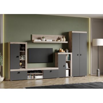 Set Mobilier Living Gri cu Stejar Gri Sam-C27