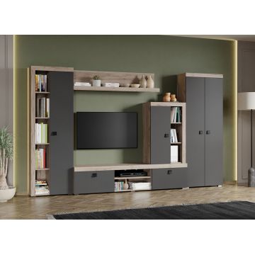 Set Mobilier Living Gri cu Stejar Gri Sam-C30