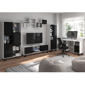 Boss Set 2 (Unitate De Perete) Alb/Negru Luciu
