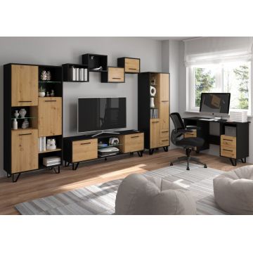 Boss Set 2 (Unitate De Perete) Negru/Stejar Artisan