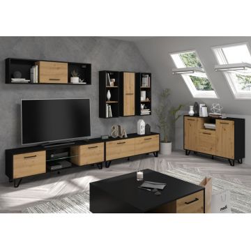 Boss Set 3 (Unitate De Perete) Negru/Stejar Artisan