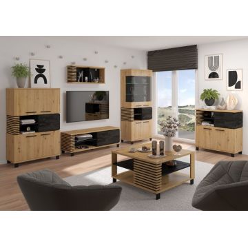 Lamir Set 1 Stejar Artisan/Beton Negru/Negru