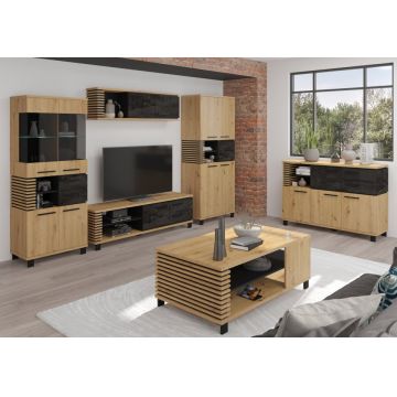 Lamir Set 2 Stejar Artisan/Beton Negru/Negru