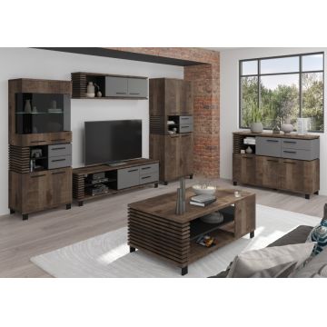 Lamir Set 2 Stejar Grange/Grafit/Negru